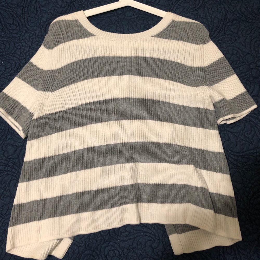 Striped Open Back Sweater